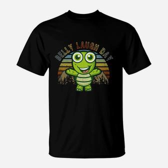 Turtle Vintage Belly Laugh Animals January 2022 Funny Gifts T-Shirt - Seseable