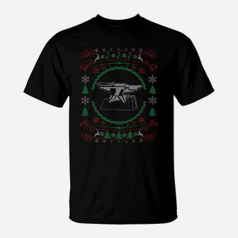 Ugly Christmas Style Blacksmith Funny Xmas T-Shirt | Crazezy