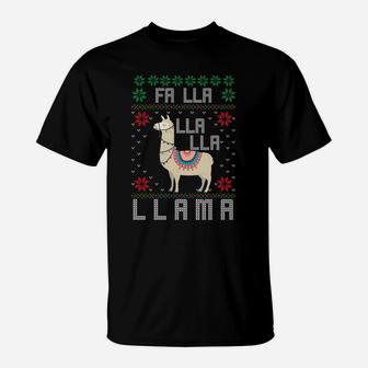 Ugly Christmas Sweater Llama Funny Holiday Sweatshirt T-Shirt | Crazezy