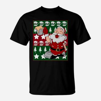 Ugly Christmas Sweater Santa Beer Drinking Party Fun Pajama Sweatshirt T-Shirt | Crazezy UK