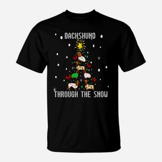 Ugly Funny Dachshund Dog Christmas Tree Sweater Jumper Sweatshirt T-Shirt | Crazezy