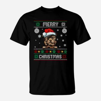 Ugly Merry Christmas Dog Yorkie Xmas Costume Gift Sweatshirt T-Shirt | Crazezy UK