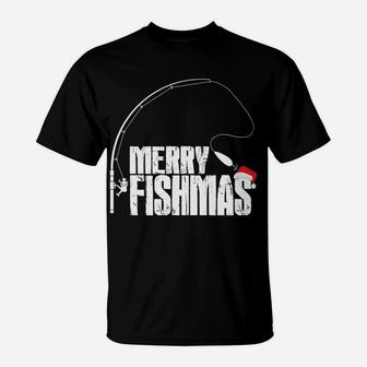 Ugly Merry Christmas Fishmas Funny Fishing Gift Shirt T-Shirt | Crazezy