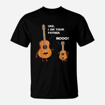 Uke I Am Your Father Funny Ukulele Guitar Music Guitarist T-Shirt | Crazezy