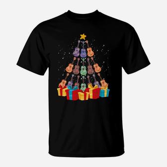 Ukulele Christmas Tree Merry Xmas Musical Instrument Gift T-Shirt | Crazezy AU