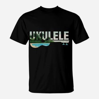 Ukulele Musician Uke Guitar Aloha Hawaii Acoustic Hawaiian T-Shirt | Crazezy AU