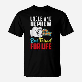 Uncle And Nephew Best Friend For Life Autistic Autism Uncle T-Shirt | Crazezy
