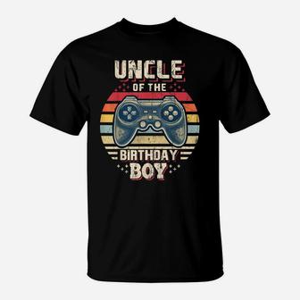 Uncle Of The Birthday Boy Matching Video Game Birthday Gift T-Shirt | Crazezy