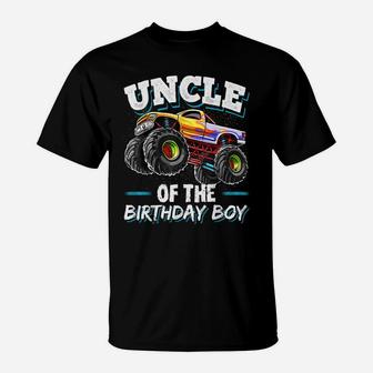 Uncle Of The Birthday Boy Monster Truck Birthday Party T-Shirt | Crazezy AU