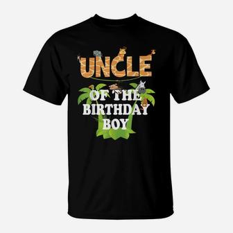 Uncle Of The Birthday Boy Zoo Theme Animal Party T-Shirt | Crazezy UK
