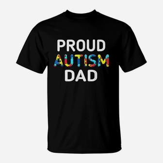 Unique Proud Dad Colored Puzzle Pieces Awareness T-Shirt | Crazezy DE