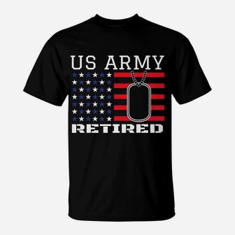 Us American Flag Patriotism Dog Tag Veteran Army Retirement T-Shirt | Crazezy AU