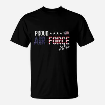 Us Flag Proud Air Force Wife T-Shirt | Crazezy CA