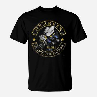 Us Navy Sea Bees Biker T-Shirt | Crazezy UK