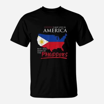 Usa American Filipino Pinoy Roots Philippines T-Shirt | Crazezy CA