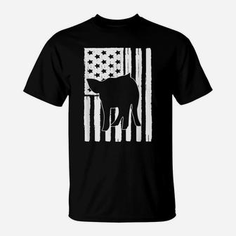 Usa American Flag Pig Theme Idea For Farm Animal Lovers T-Shirt | Crazezy