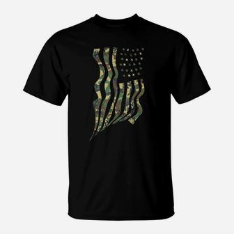 Usa Camouflage Flag Shirt | Classic Army Print T-Shirt Gift T-Shirt | Crazezy