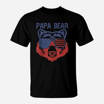Usa Flag American Papa Bear Tank Gift Funny Bro T-Shirt | Crazezy CA