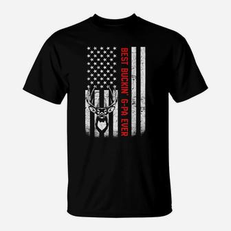 Usa Flag Best Buckin' G-Pa Ever Deer Hunting Fathers Day T-Shirt | Crazezy