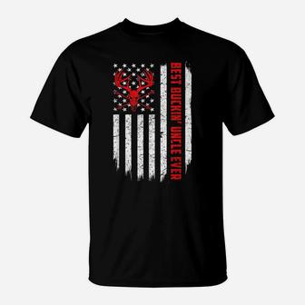 Usa Flag Best Buckin' Uncle Ever Deer Hunting Fathers Day T-Shirt | Crazezy