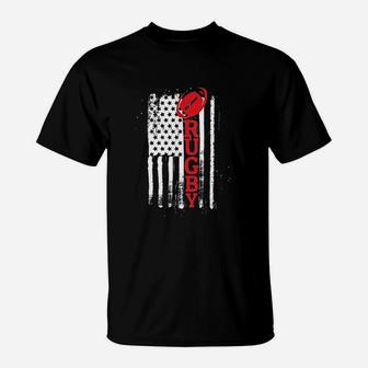 Usa Flag Rugby Vintage Rugby Lover T-Shirt | Crazezy