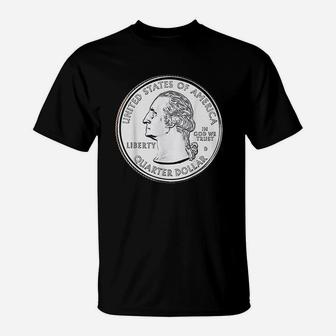 Usa Quarter Dollar 25 Cents America United States T-Shirt | Crazezy DE