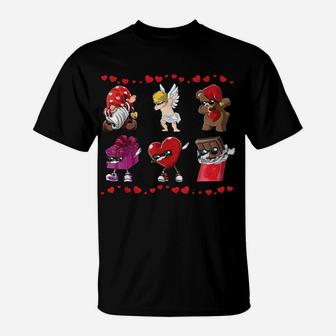 Valentines Day Dab Heart Teddy Bear Toddler Kids Boys Girls T-Shirt | Crazezy UK
