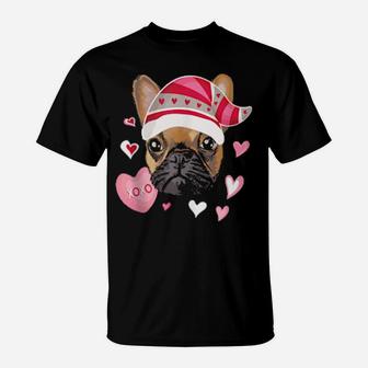 Valentine's Day French Bulldog Gnome Hearts Frenchie T-Shirt - Monsterry UK