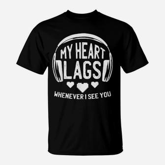 Valentines Day Funny Gamer Headset Lag Boys Girls T-Shirt - Monsterry CA