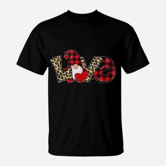 Valentine's Day Gnome Leopard Love Funny Gifts T-Shirt | Crazezy CA