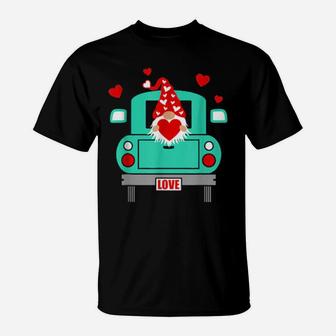 Valentines Day Gnome Vintage Farm Truck T-Shirt - Monsterry
