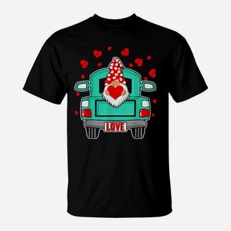 Valentines Day Gnome Vintage Farm Truck T-Shirt - Monsterry