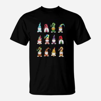 Valentines Gnome St Patrick Gnomies Easter Spring Gnomes T-Shirt | Crazezy