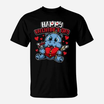 Valentine's Hippo Sweet Cupid Animals T-Shirt - Monsterry DE