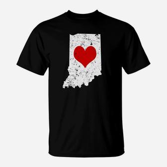 Valentines Indiana Valentines Day Clothing Hearts Shi T-Shirt - Thegiftio