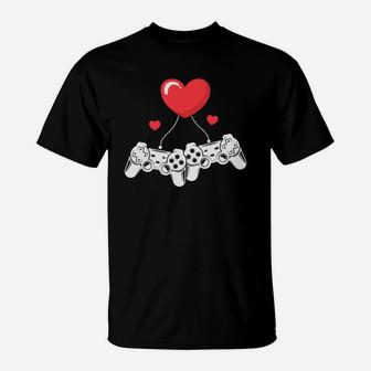 Video Game Lover Gift For Valentine Happy Valentines Day T-Shirt - Seseable