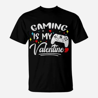 Video Gamer Valentines Day With Controllers Heart Gaming T-Shirt - Monsterry AU
