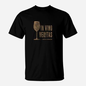 In Vino Veritas Motiv Sand T-Shirt - Seseable
