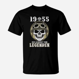 Vintage 1955 Geburt von Legenden Skull Design T-Shirt, Retro-Stil Tee - Seseable