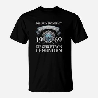 Vintage 1969 Geburtsjahr Legenden T-Shirt, Retro Look Design - Seseable