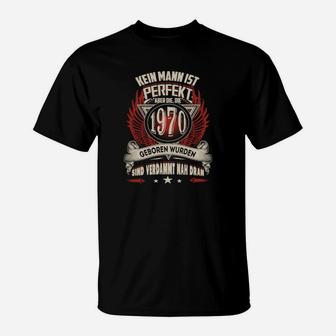 Vintage 1970 Geburtsjahr T-Shirt, Retro Perfektions-Design für Herren - Seseable