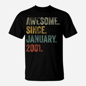 Vintage 2001 21St Birthday Awesome Since January 2001 T-Shirt | Crazezy CA