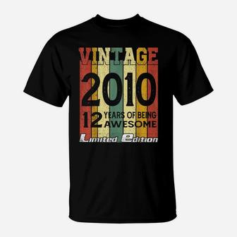 Vintage 2010 12 Years Of Being Awesome 12Th Birthday T-Shirt | Crazezy