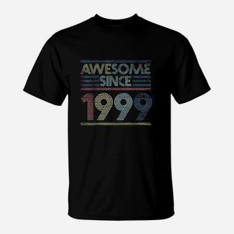 Vintage 22Nd Birthday Gifts Awesome Since 1999 T-Shirt | Crazezy