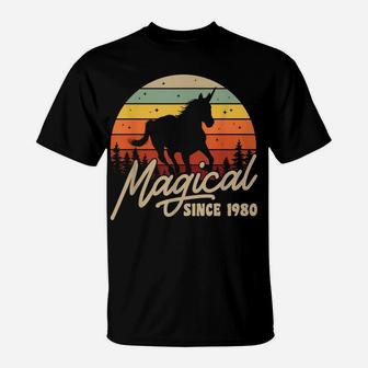 Vintage 40Th Birthday Gift Magical Since 1980 Bday Party T-Shirt | Crazezy