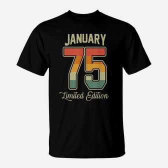 Vintage 45Th Birthday Gift January 1975 Sports Jersey T-Shirt | Crazezy AU