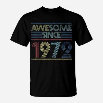 Vintage 47Th Birthday Gifts - Awesome Since 1972 T-Shirt | Crazezy