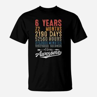 Vintage 6Th Birthday Countdown Retro 6 Years Old Men Women T-Shirt | Crazezy AU