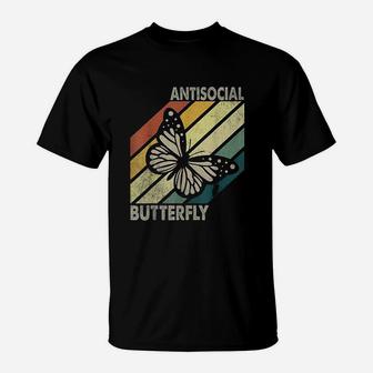 Vintage Antisocial Butterfly T-Shirt | Crazezy