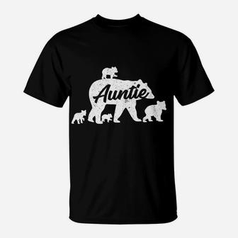 Vintage Auntie Aunt Bear With 4 Cub Mother's Day T-Shirt | Crazezy UK